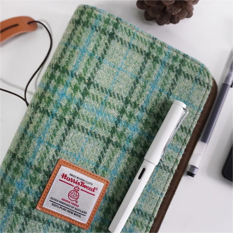 TAILORMAP Harris Tweed A5 Notebook Binder 6 Ring, Wool Fabric Soft Cover Refillable A5 Binder for A5 Refill Paper and A5 Planner Inserts, Notebook Journals for Writing, A5 Size 80 Pages (Mint Green) - Image 3
